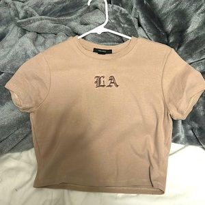 Beige ish brown crop top